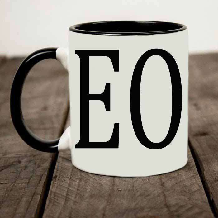 CEO custom printed two tone coffee mug