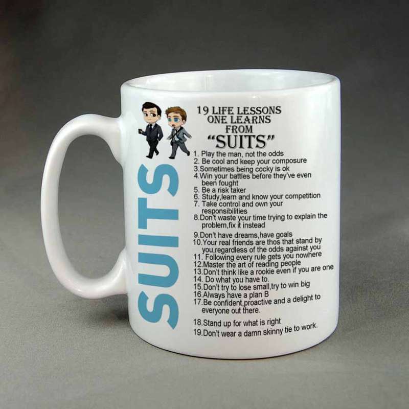 Suits 19 life lessons coffee mug