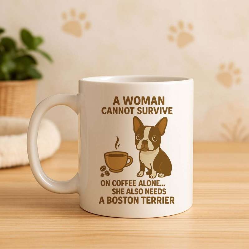 Boston Terrier Coffee Mug  Coffee Alone Isn't Enough