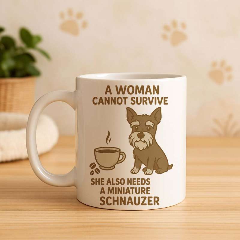 Miniature Schnauzer Coffee Mug  Coffee Alone Isn't Enough