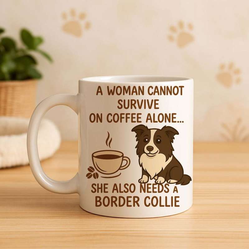 Border Collie Coffee Mug  Coffee Alone Isn't Enough