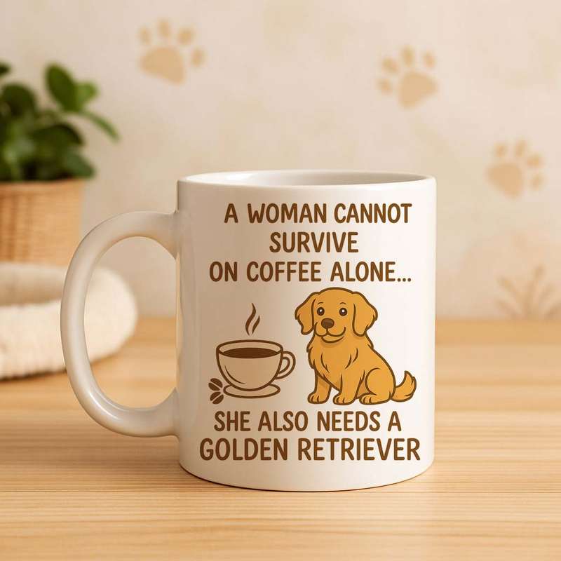 Golden Retriever Coffee Mug  Coffee Alone Isn't Enough
