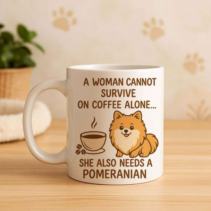 Pomeranian Coffee Mug  Coffee Alone Isn't Enough
