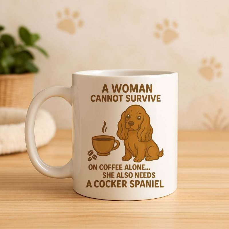 Cocker Spaniel Coffee Mug  Coffee Alone Isn't Enough
