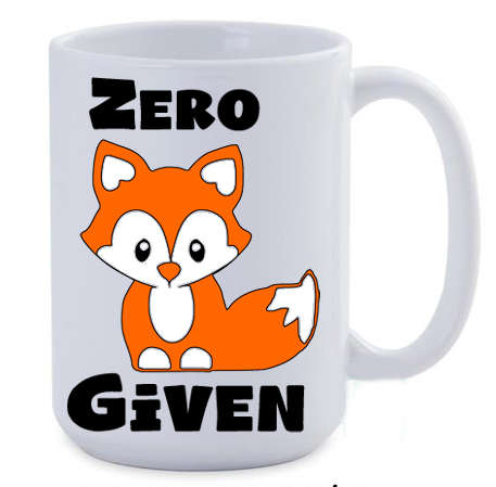 Zero fox given 450ml Jumbo coffee mug - 0.04kg