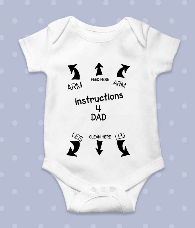 Instructions for Dad baby grow - 3-6-months Short-sleeves
