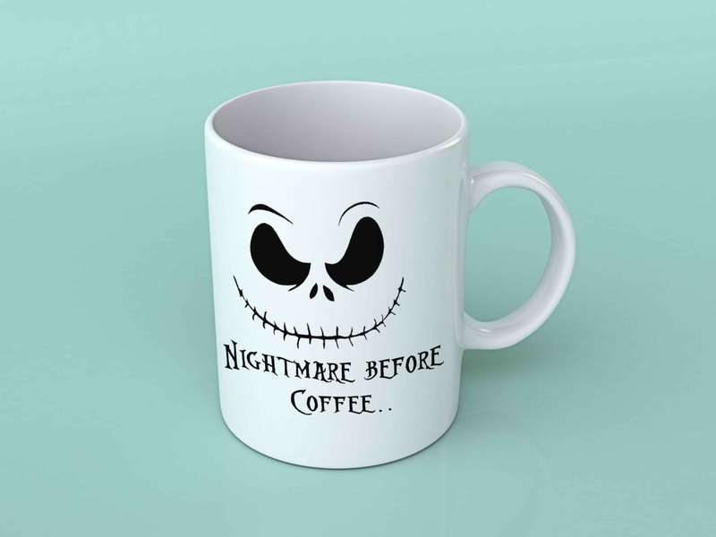 Nightmare before coffee coffee mug
