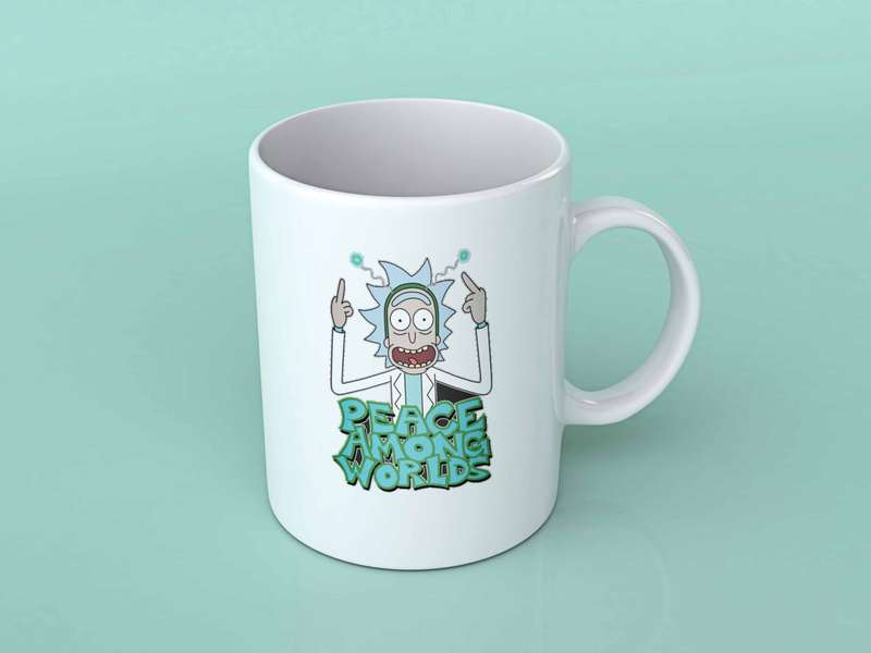 Peace among worlds Rick and Morty Coffee mug