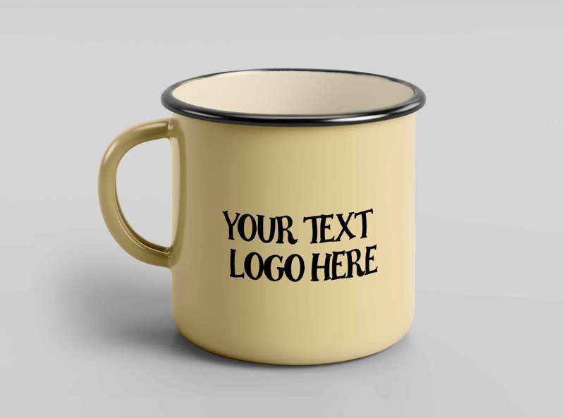 Customised  tin enamel mug