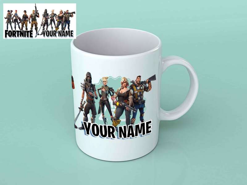 Fortnite characters personalised white coffee mug