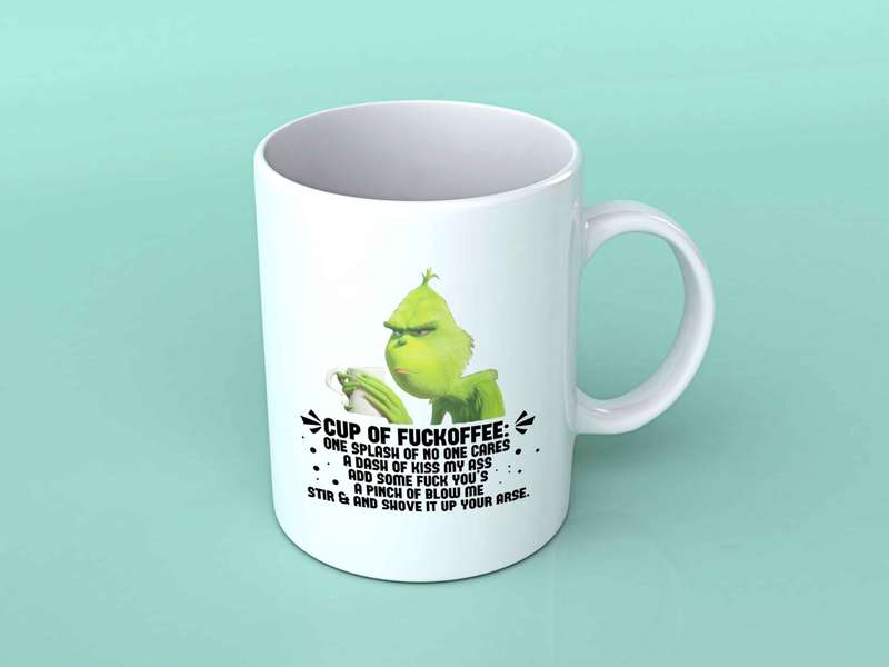 The Grinch fuckoffee coffee mug