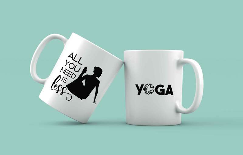 All you need is less coffee mug yoga