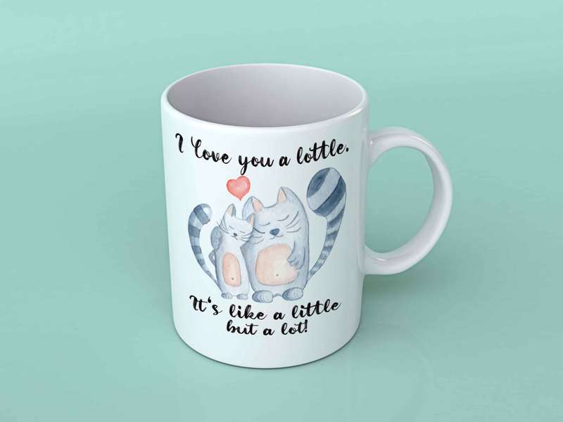 I love you a lottle cats coffee mug