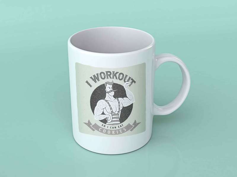 I workout so I can eat cookies mug