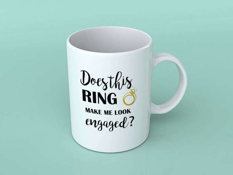 Does this ring make me look engaged coffee mug
