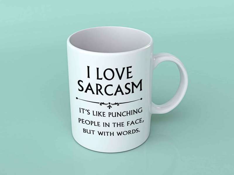 I love sarcasm coffee mug