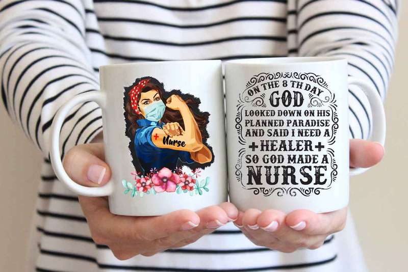 On the 8th day God Nurse coffee mug