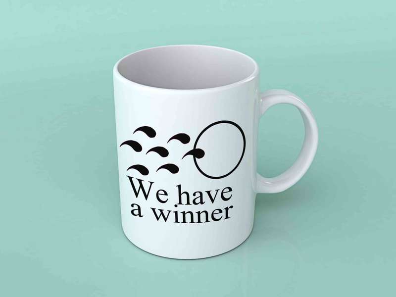 We have a winner coffee mug
