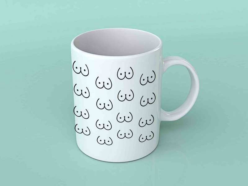 Boobs pattern coffee mug