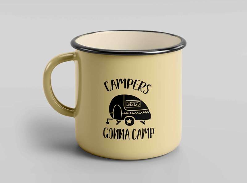 Campers gonna camp enamel tin coffee mug cup