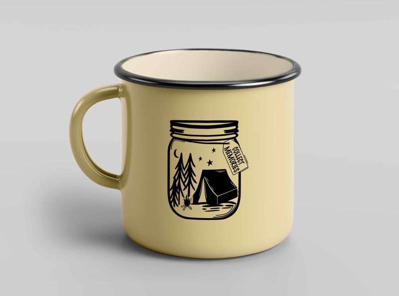 Collect memories jar of memories enamel mug