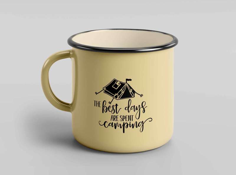The best days are spent camping enamel tin mug 1