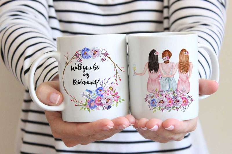 Best friends will you be my Bridesmaid coffee mug