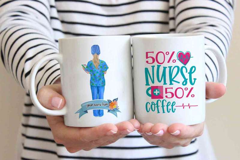 50% nurse 50% coffee mug