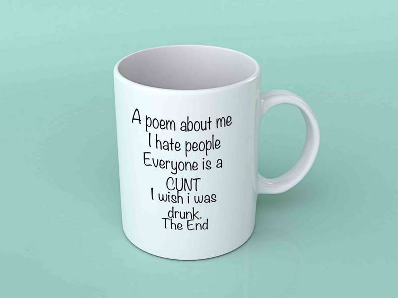 A poem about me plain coffee mug