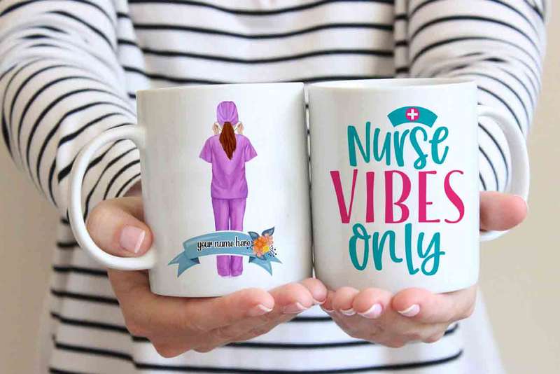 Nurse vibes only coffee mug