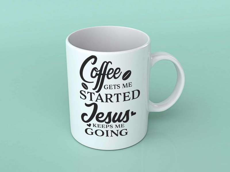Coffee gets me started coffee mug