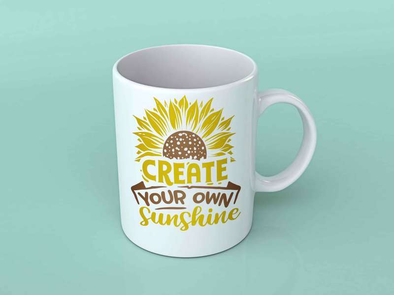 Create your own sunshine sunflower coffee mug