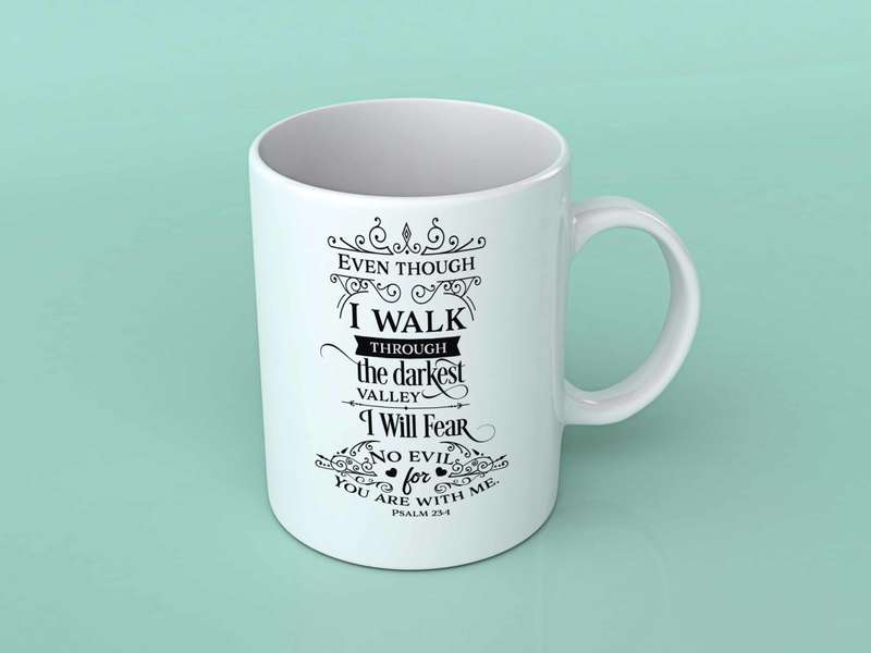 Even though I walk coffee mug