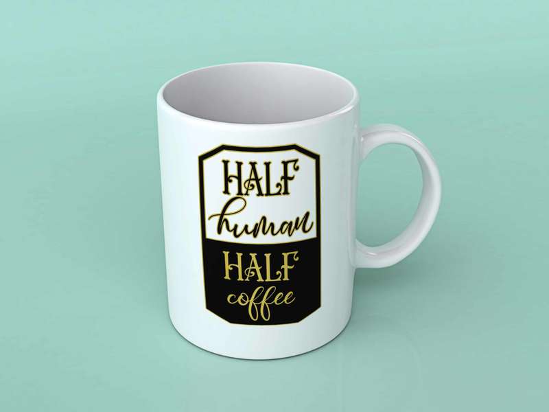 Half human half coffee coffee mug