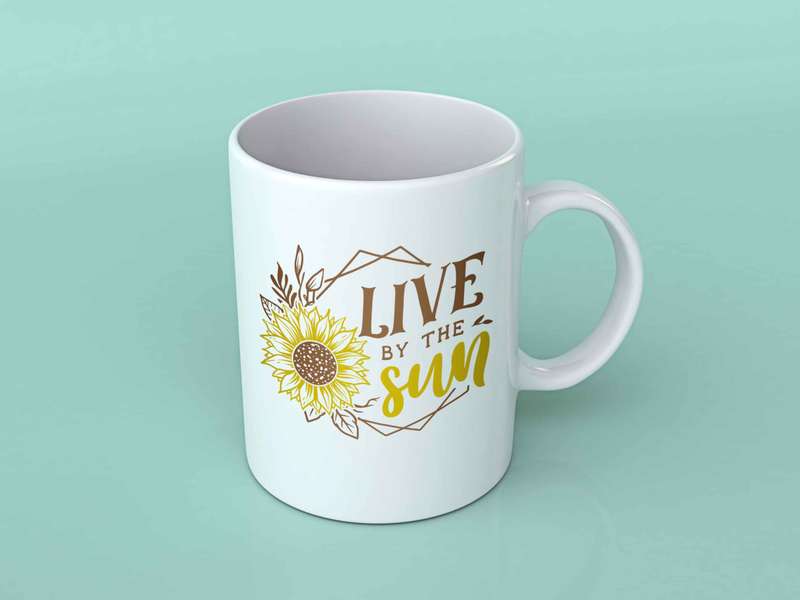 Live by the sun sunflower coffee mug