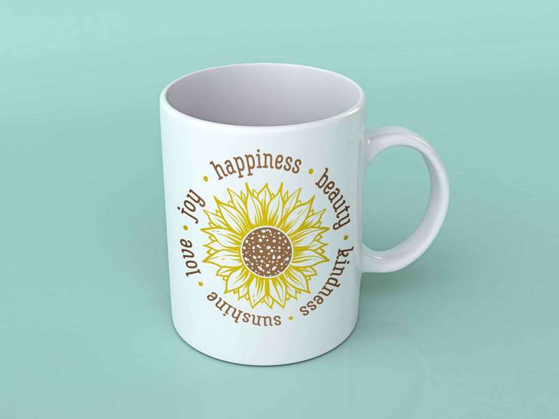 Love Beauty kindness sunflower coffee mug