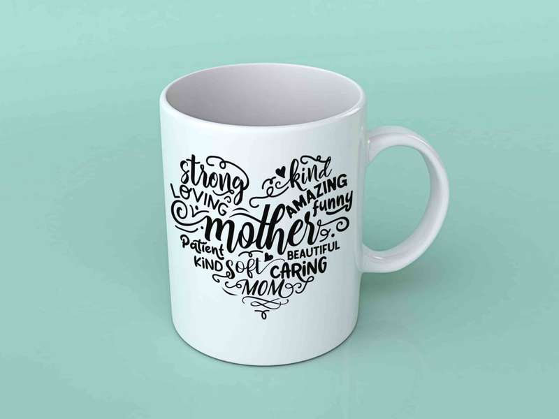 Mother heart shape coffee mug