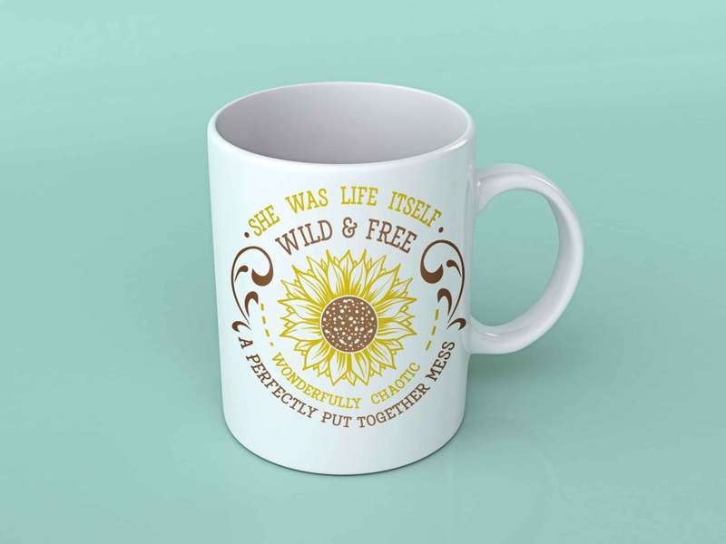 She was life itself sunflower coffee mug