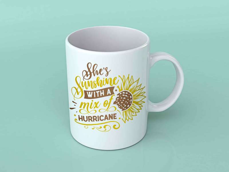 She's sunshine with a mix of hurricane coffee mug