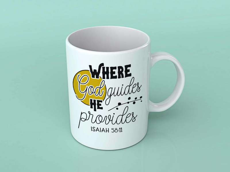 Where God guides coffee mug