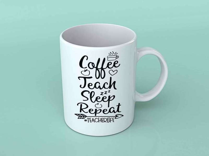 coffee teach sleep repeat coffee mug