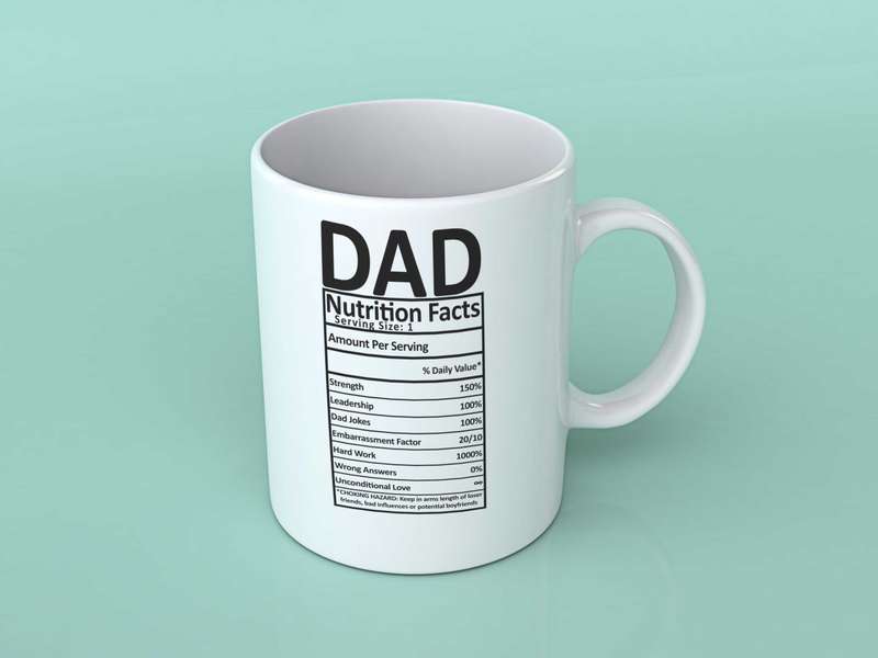Dad nutritional facts coffee mug