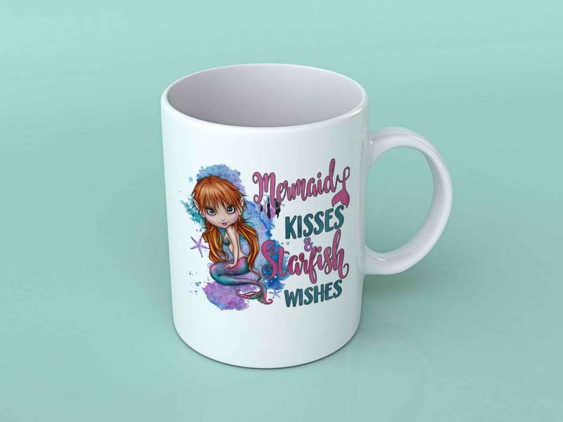 Mermaid kisses and starfish wishes 2 coffee mug