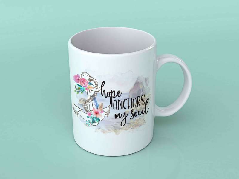 Hope anchors my soul coffee mug