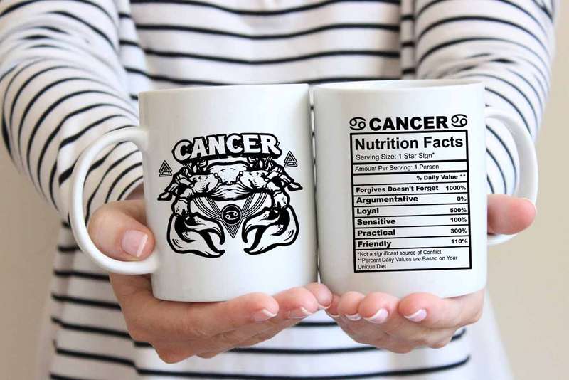 Cancer star sign nutrition facts coffee mug