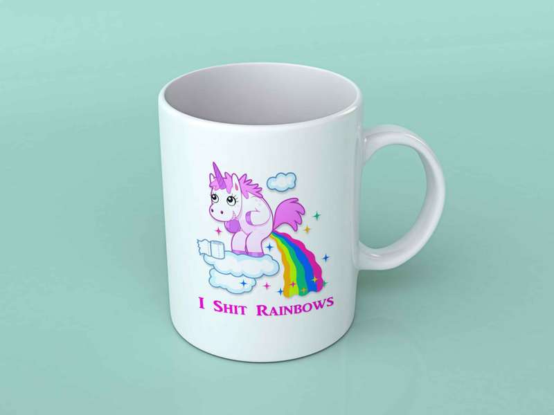 I shit rainbows Unicorn coffee mug