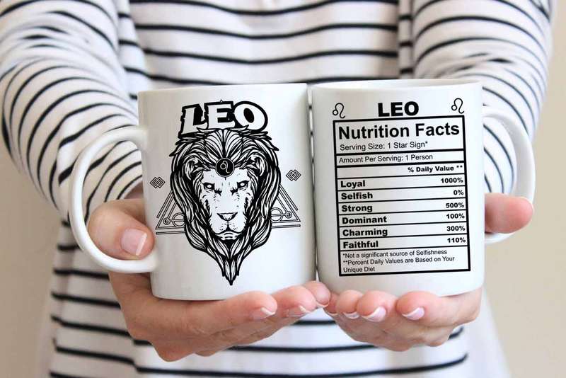 Leo star sign nutrition facts coffee mug