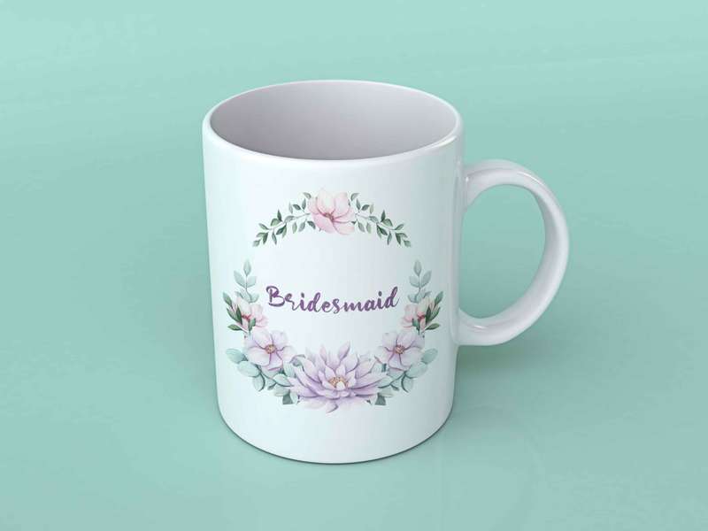 Bridesmaid wedding mug maroon
