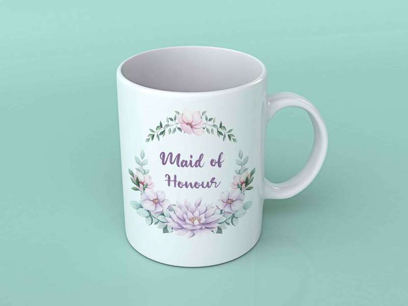 Maid of honour wedding coffee mug maroon