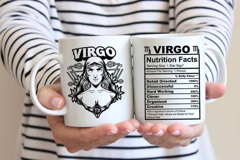 Virgo star sign nutrition facts coffee mug